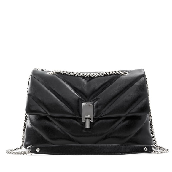 ALDO Rhiladia large quilted cross body bag in black - Picture 1 of 10